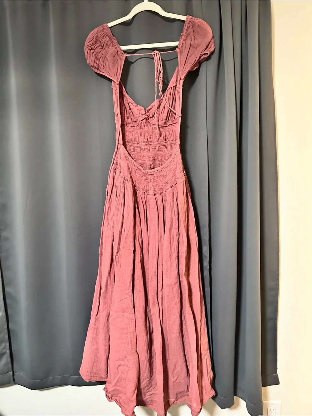 Free People Mauve Pink Maxi Dress with Smocked Bodice - Picture 4 of 5